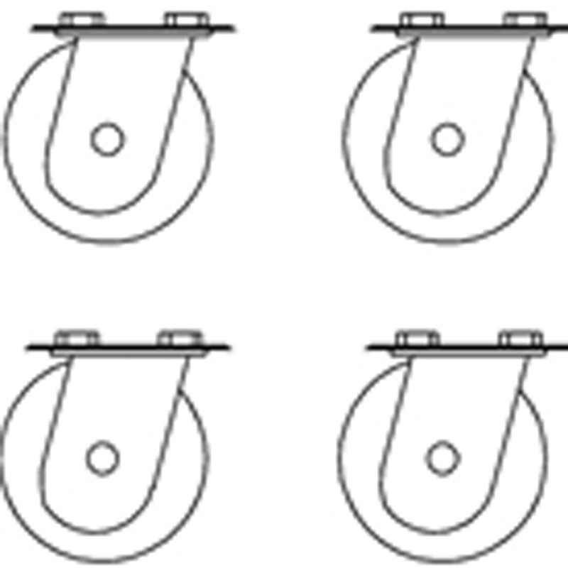 Change Fixed to Swivel Casters on Compactor Receiver Bin, All Sizes
