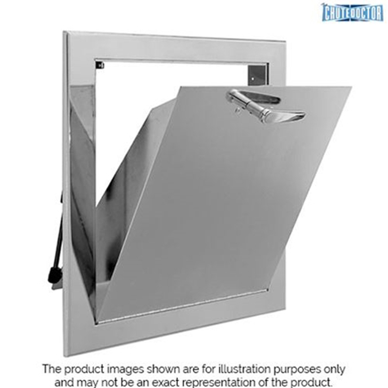 Twelve inch by twelve inch bottom hinged chute intake door assembly C series