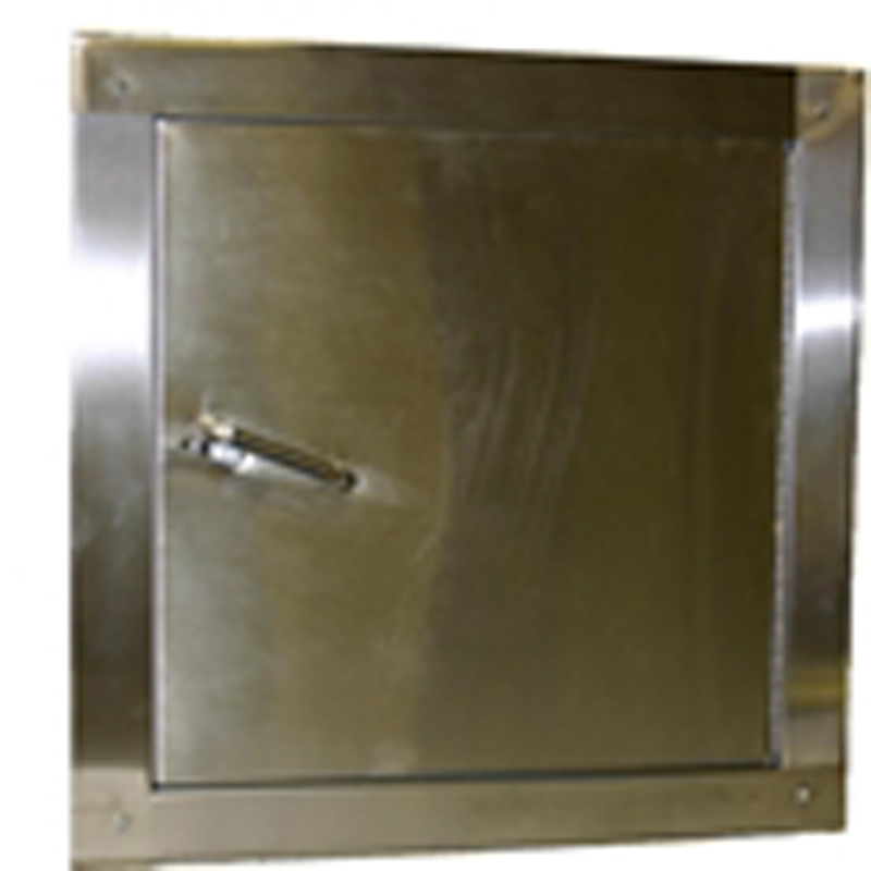 “WM” series 15 inch by 15 inch Right side hinged chute intake door.