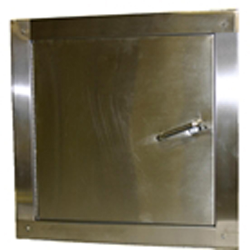"W" Series 15 inch by 15 inch left side hinged chute intake door.