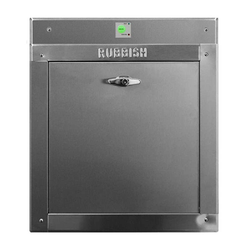“R” series 18 inch by 18 inch Bottom hinged chute intake door with 24vac electrical interlock
