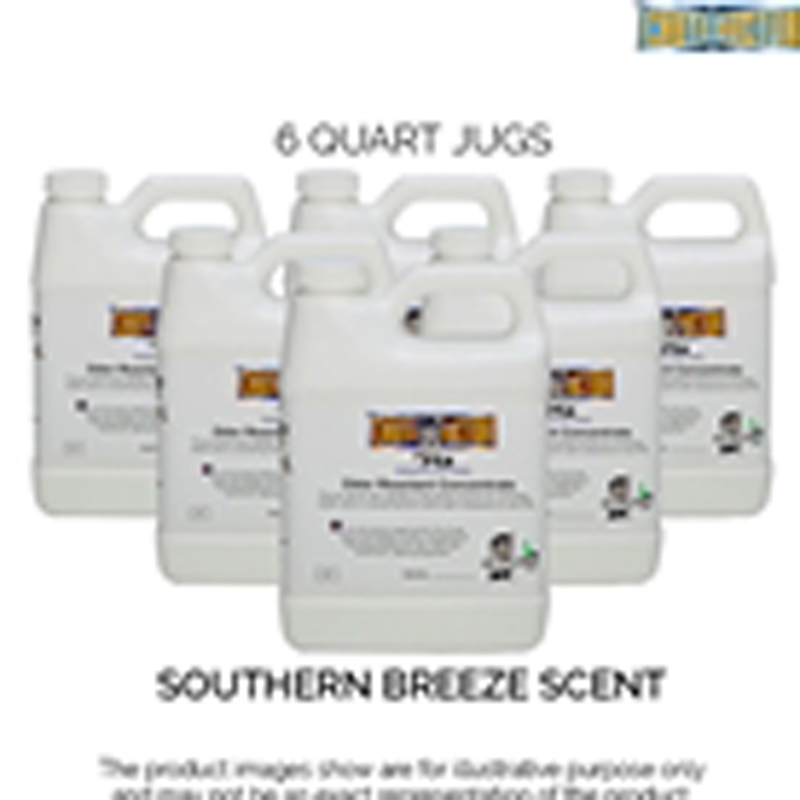 Six Quart Bottles of Odor Control Reactant Concentrate, Southern Breeze Scent