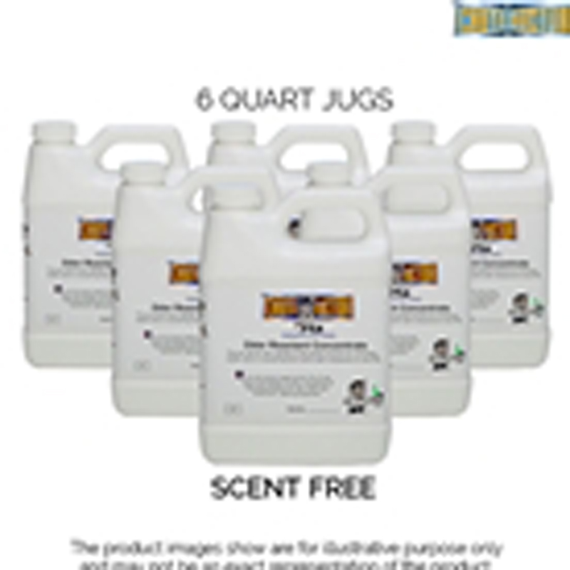Six Quart Bottles of Odor Control Reactant Concentrate, Scent Free