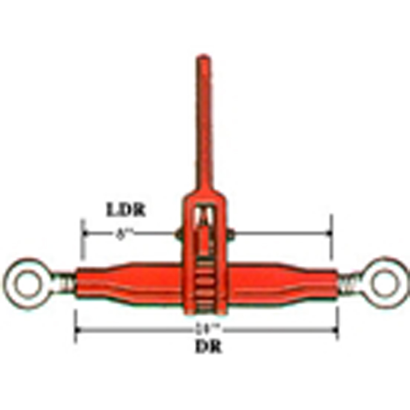 Sixteen thousand pound rated ratchet binder with ten inch barrel and chain hooks