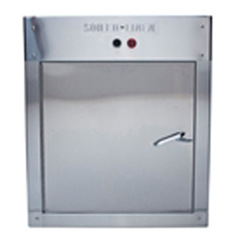 “W” Series 18 inch by 18 inch Left side hinged chute intake door.