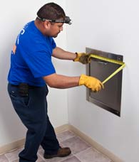 measuring trash chute intake door