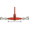 Twenty-six hundred pound rated ratchet binder with six inch barrel and chain hooks