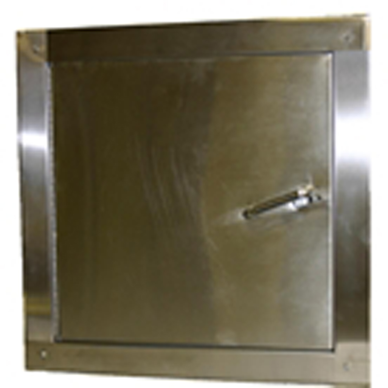 "W" Series 12 inch by 12 inch left side hinged chute intake door.