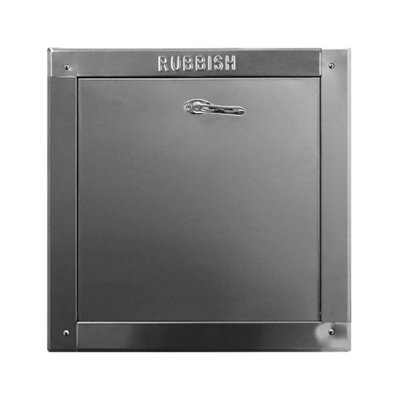 "R" Series 18 inch by 18 inch bottom hinged ADA compliant lever handle chute intake door.
