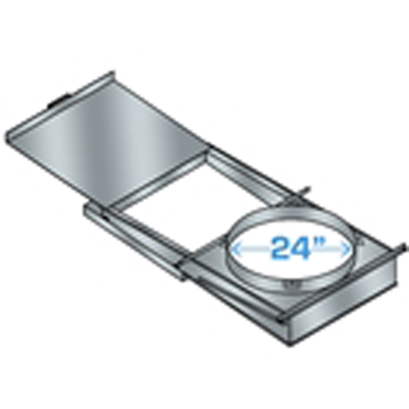 24" Round, Rolling Chute Discharge Door Assembly with Shut-Off Panel, Type "A"