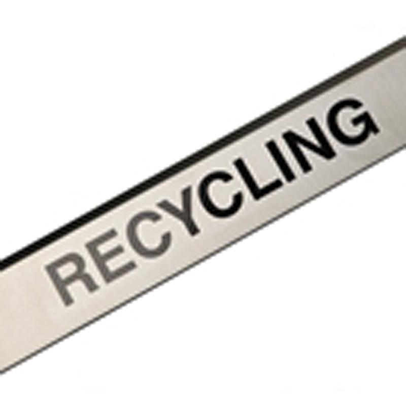 Blank intake door trim labels - Recycling