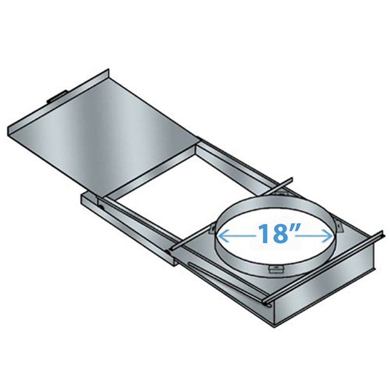 18" Round, Rolling Discharge Door Assembly with Shut-Off Panel, Type "A"